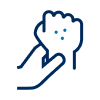 Illustration of hand with lumps